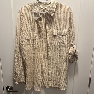 Max Studio Textured Striped Button Down. XL. Like New!!
